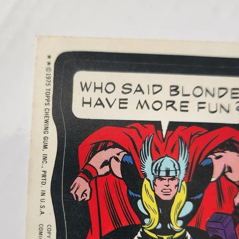 🔨RARE Tan Back Vintage 1973 Wacky Packages - Thor Sticker (Topps) ⚡🔨